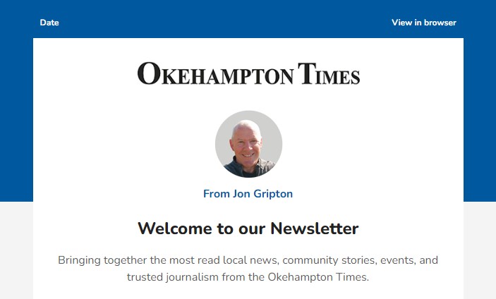 Okehampton Times newsletter sample