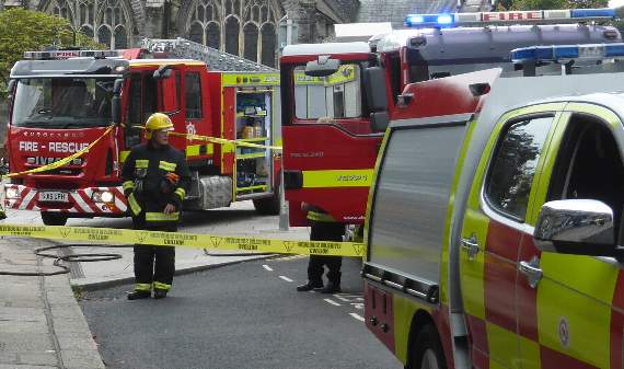 Tractor fire in North Tawton