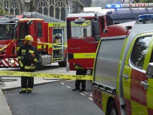 Tractor fire in North Tawton