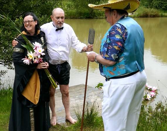 Holidaying couple have unique fishy wedding at Anglers' Paradise at Halwill Junction