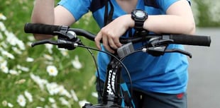 Exbourne youngster Joel Sawyer jumps on his bike for village defibrillator