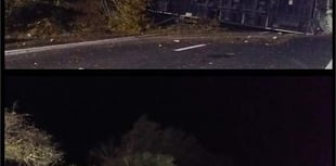 Stretch of A30 closed due to overturned lorry