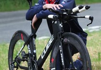 Cyclist Andrew giving his all in pursuit of gold medal glory at Invictus Games