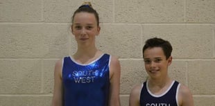 Alex ands Charlotte jumping for joy after qualifying for regional team