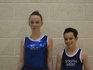 Alex ands Charlotte jumping for joy after qualifying for regional team