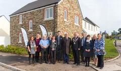 Families receiving keys for affordable homes at North Tawton