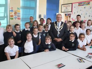 Boasley Cross Primary School meet the mayor of West Devon