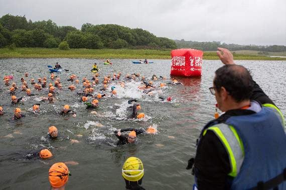 Challenging conditions in the Dartmoor Open Water Swim