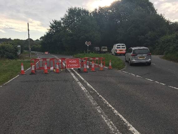 A390 at Gulworthy remains closed into next week following tractor fire