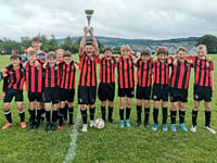 Tavistock Tinners under 12s team celebrate a well deserved victory