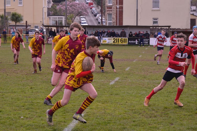 Okehampton Under 14s rugby team play Paignton