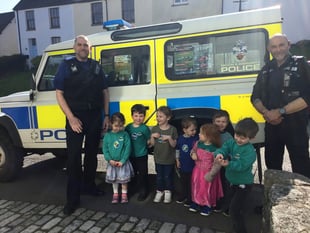 Police car ride for nursery children