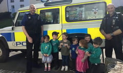 Police car ride for nursery children