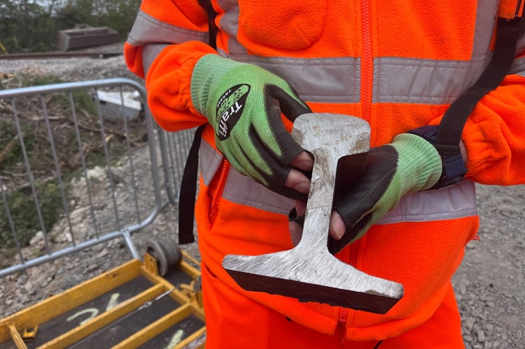 Railway upgrade at Okehampton for daily service 2. PIece of train track