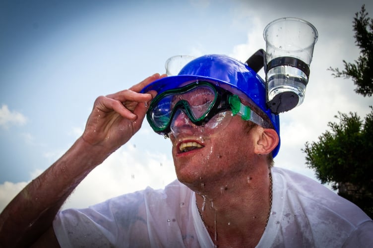 Getting wet at the Okehampton pubs ‘It’s a Knockout’ competition 
