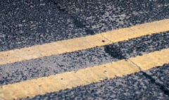 Double yellow lines for roads around Two Bridges 