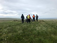 Okehampton Ramblers brave weather to visit Ducks Pool Letterbox