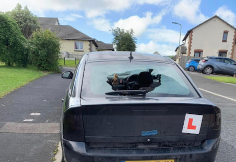 Damage to Vauxhall Vestra in Okehampton