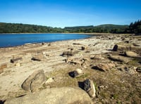 Burrator Reservoir shrinks shockingly low as the heatwave continues