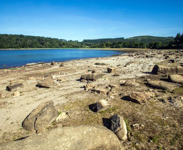 Burrator Reservoir shrinks shockingly low as the heatwave continues
