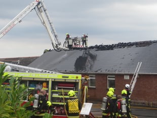 Fire crews fighting serious fire at Cheriton Bishop Village Hall
