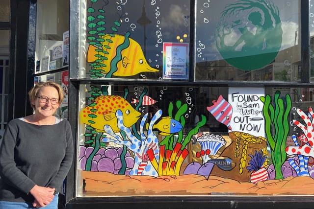 Festive window art inspired by Paddington star's debut novel