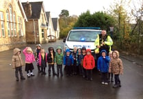 Hatherleigh pupils get a tour of a police van