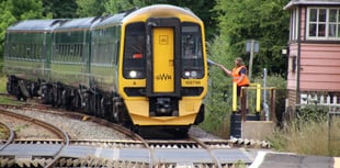 Sheep on railway line near Crediton, say GWR
