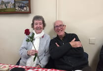 Spreading Valentine's cheer with roses at Walkhampton Market