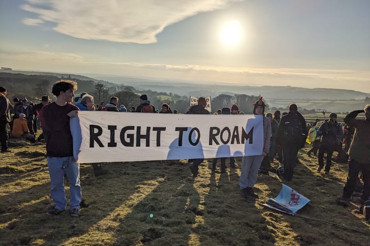 protest against wild camping ban Stall Moor near Ivybridge Dartmoor January 2023
