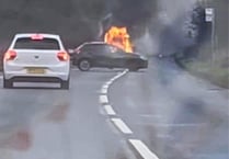 Campervan destroyed in fire on the A386