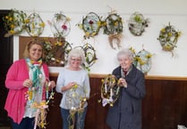 Sampford Courtenay ladies make Easter wreaths