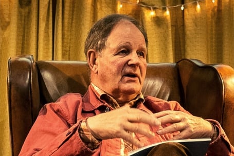 Michael Morpurgo reading during a previous event at Crediton Congregational Church.