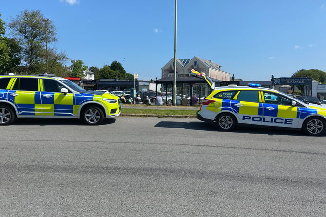 police cars man apprehended Yelverton parade