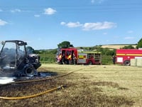 Tractor destroyed in farm fire