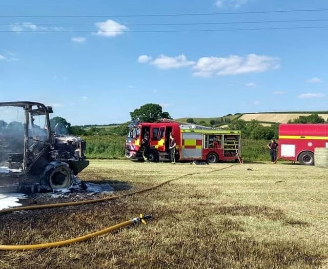 Tractor destroyed in farm fire