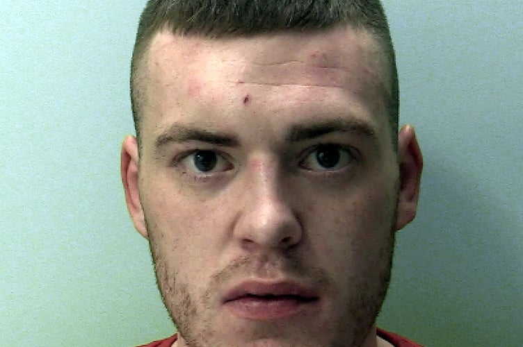 JAILED: Danny Morgan
Picture: Police (July 2023)

A ÔONE man crime waveÕ from Buckfastleigh has been jailed after he went on a nine months spree of violence at seaside towns around Devon.
Danny Morgan attacked his girlfriend at Chudleigh, terrorised tourists in Exmouth, punched friends who had offered him a home in Axminster and battered a teenaged arcade worker with a baseball bat.

