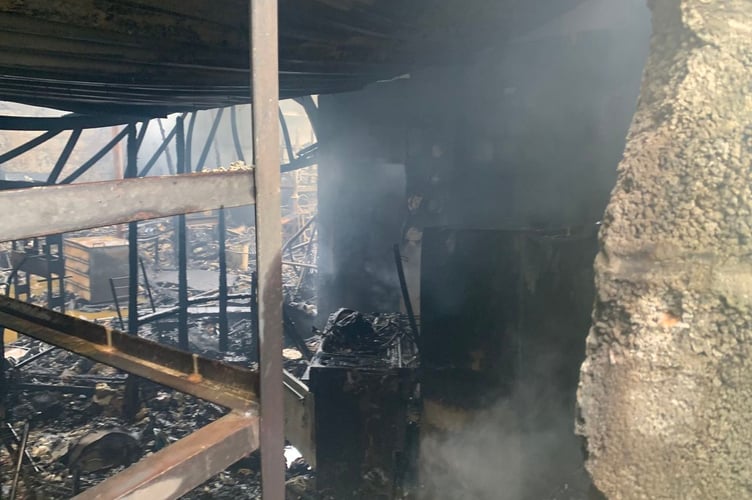 Kelly Bray blaze tackled by fire and rescue crews from West Devon and Cornwall.