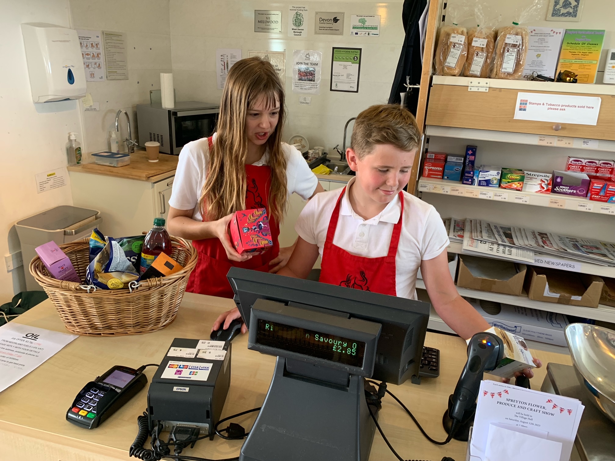 Spreyton kids help out in community shop