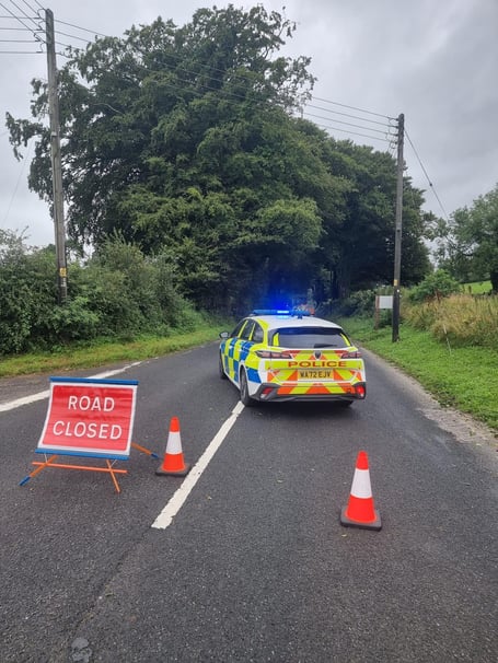 road closed A386 Storm Antoni