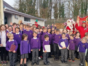 Santa drops by at Mary Tavy school