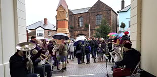 ‘Brass in the Square’ on Christmas morning in North Tawton
