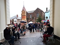 ‘Brass in the Square’ on Christmas morning in North Tawton
