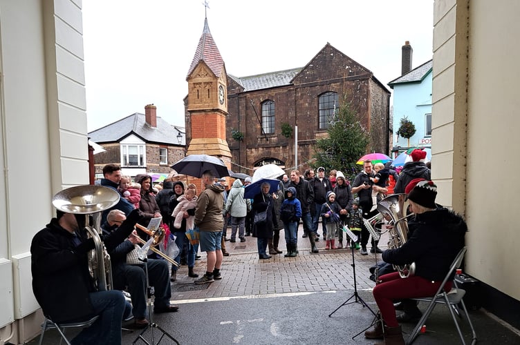 Some of those who gathered at North Tawton on Christmas morning last year.
