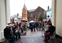 ‘Brass in the Square’ on Christmas morning in North Tawton
