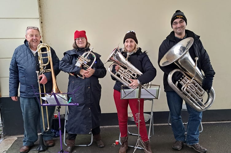 The musicians who played at North Tawton on Christmas morning last year.