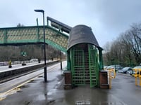 Station footbridge temporarily closed following Storm Henk damage