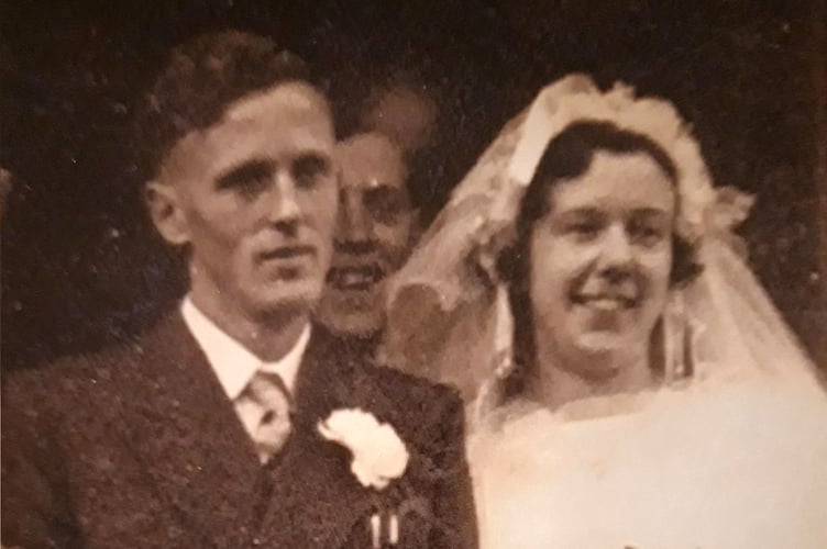 Reg and Hazel Kingsland on their wedding day.