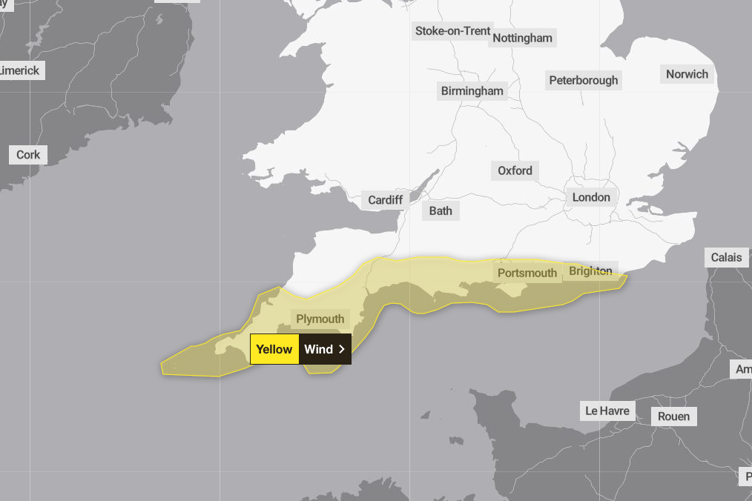 Warning for strong winds and large coastal waves issued for South West