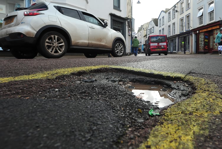 The scourge of driving on Devon's roads - a pothole